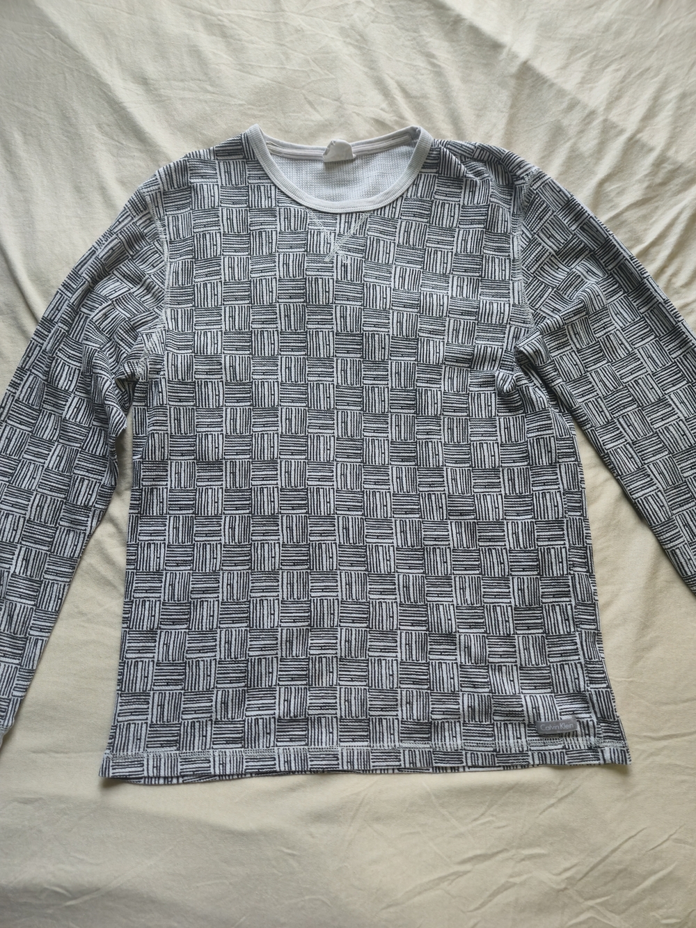 Calvin Klein Gray Waffle-Knit Sleep Top